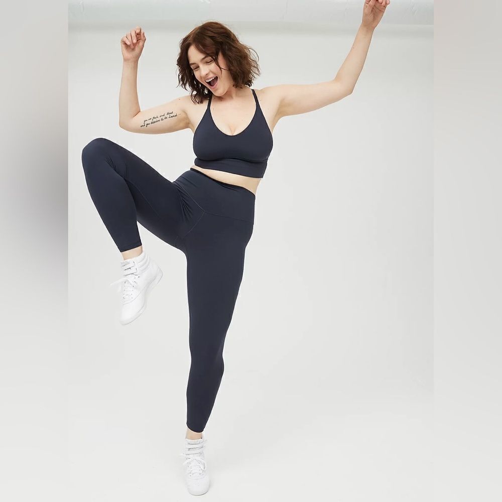 OFFLINE M by aerie Steel Blue Navy Real Me High Waisted 7/8 Leggings